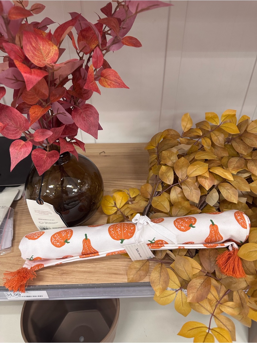 Pumpkin Print tablecloth Runner - 100% Cotton Fall Linen